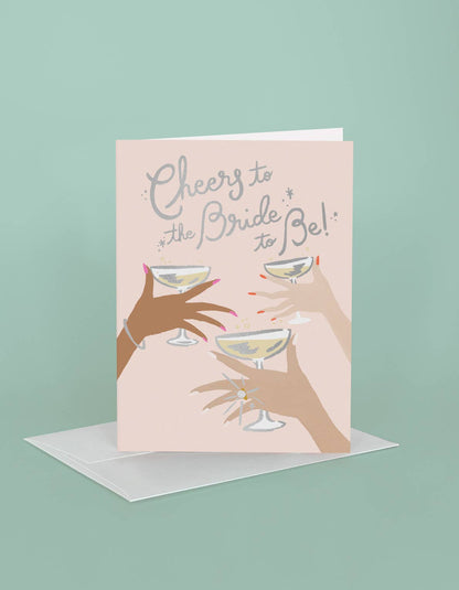 Wedding Greeting Card | Cheers To The Bride with Silver Foil