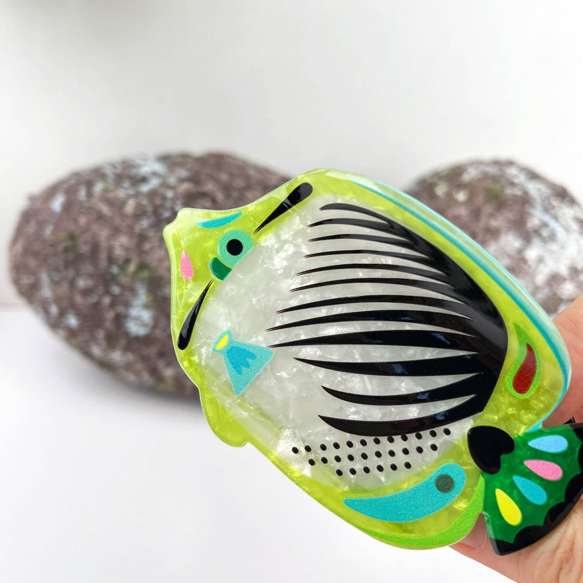 Angelfish Hair claw clip, Largemouth Bass Hair clip: A
