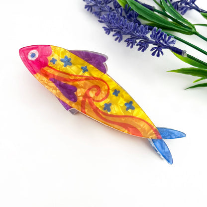 Floral Sardine Acetate Hair Claw Clip Summer Style
: F