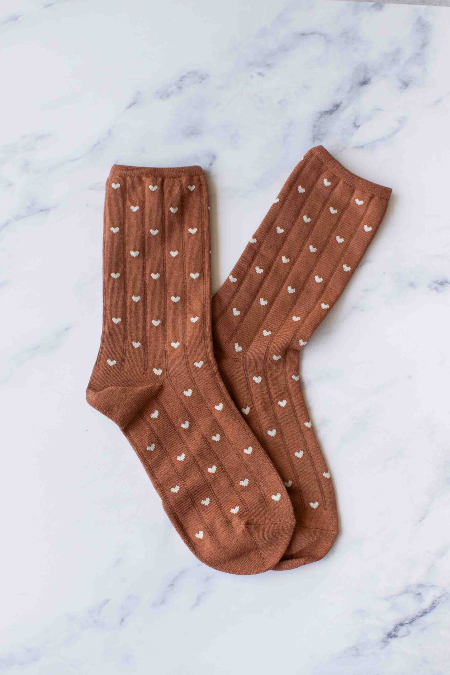 Women's Heart Crew Socks: Sage