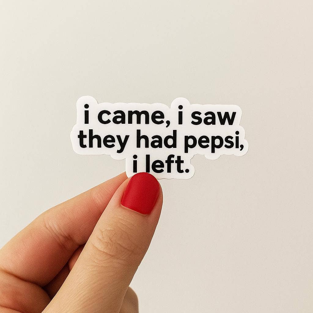 Funny "Team Diet Coke" Matte Vinyl Sticker: Standard vinyl