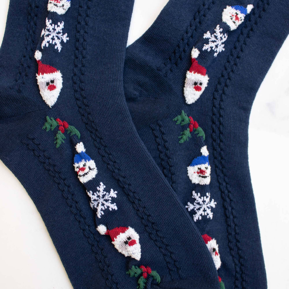 Women's Happy Holidays Everyday Socks: Cream