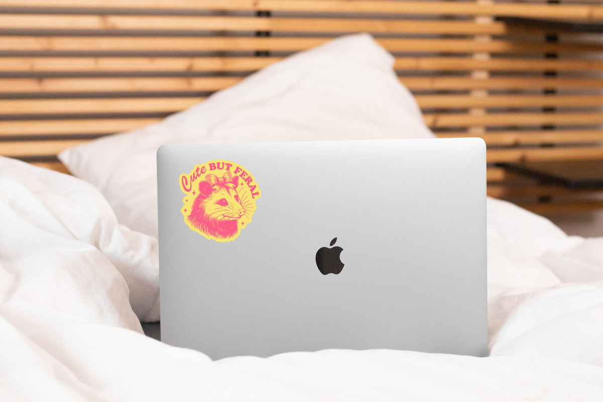 Cute But Feral Sticker - opossum, cute, coquette, street cat