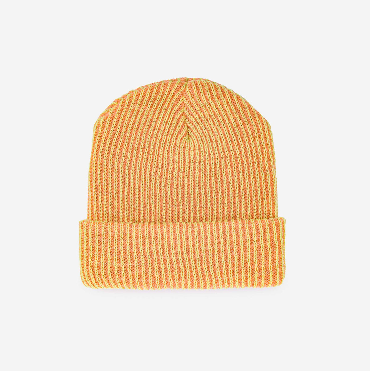 Simple Rib Knit Beanie: Black White