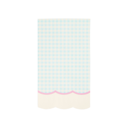 Gingham Scallop Fringe Paper Dinner Napkin Set