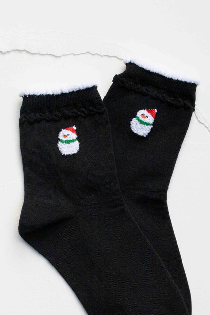 Christmas Cozy Crew Socks: Green / English