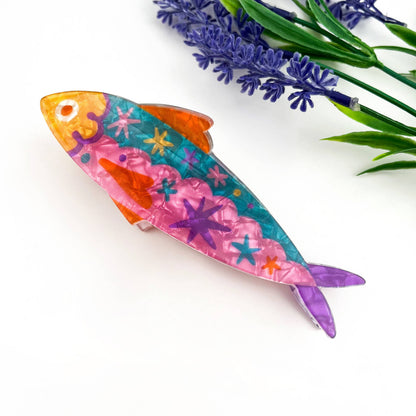 Floral Sardine Acetate Hair Claw Clip Summer Style
: F