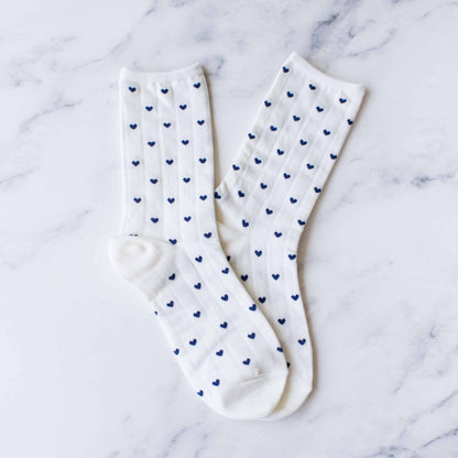 Women's Heart Crew Socks: Sage