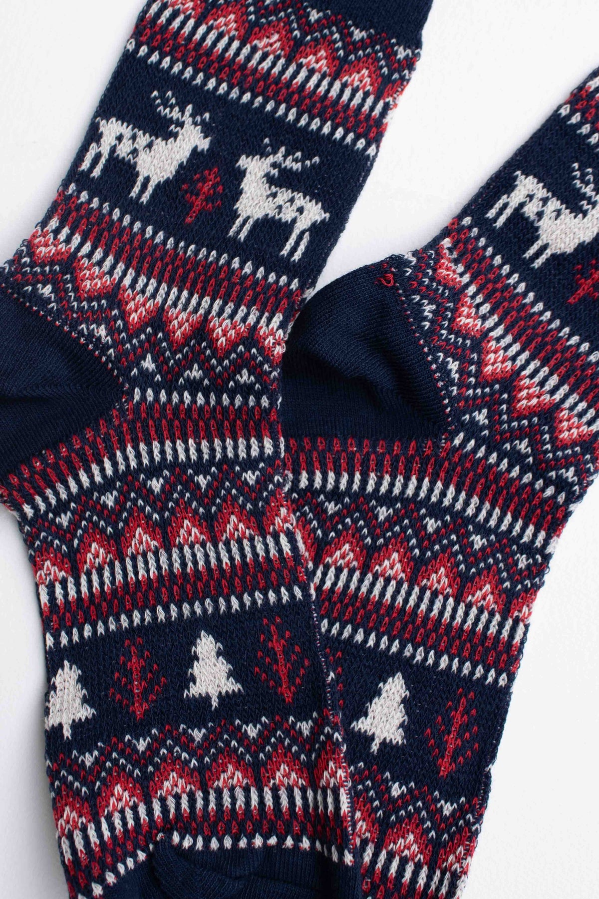 Holiday Deer Casual Socks: Beige