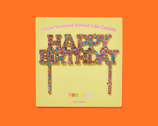 Glitter Cake Topper - "Happy Birthday"