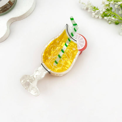 Fresh Cocktail Print Creative Hair Claw Clip: Green