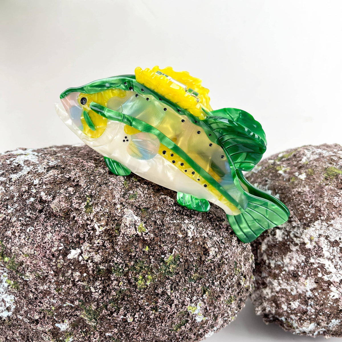 Angelfish Hair claw clip, Largemouth Bass Hair clip: A