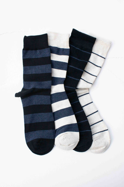 Men’s Classic Stripe Socks: Beige/Thin