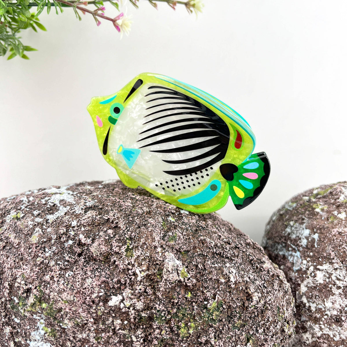 Angelfish Hair claw clip, Largemouth Bass Hair clip: A
