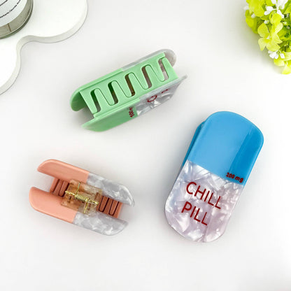 Sweet Dream Sleep Pill Acetate Hair Claw Clip: Light Green
