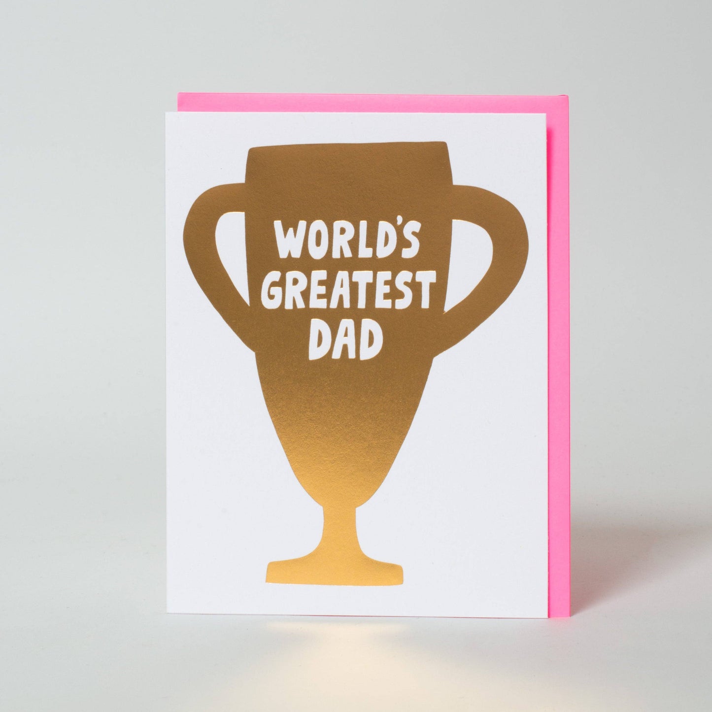 Father's Day Best Dad Gold Trophy Greeting Card by Ashkahn: Plastic sleeve