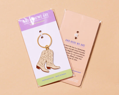 Enamel Keychain & Bag Charm—Rootin' Tootin' (Cowboy Boots)