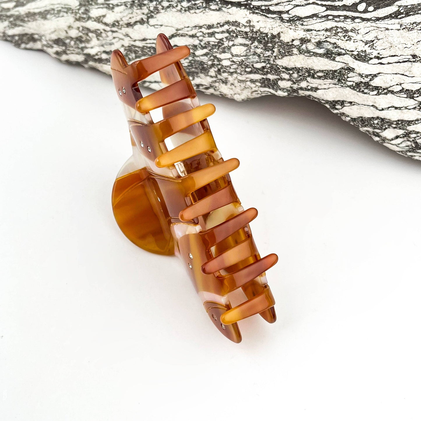 Vintage Starfish Crescent Moon Creative Hair Claw Clip: Brown