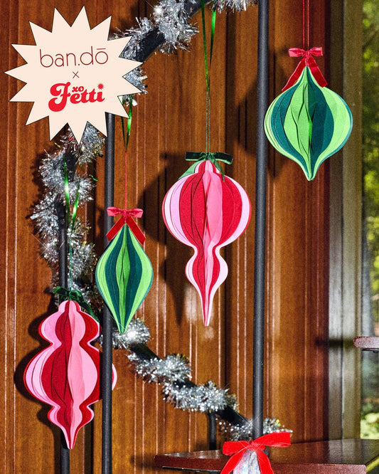 Xo, Fetti x ban.do Hanging Paper Accordion Ornaments 4PK