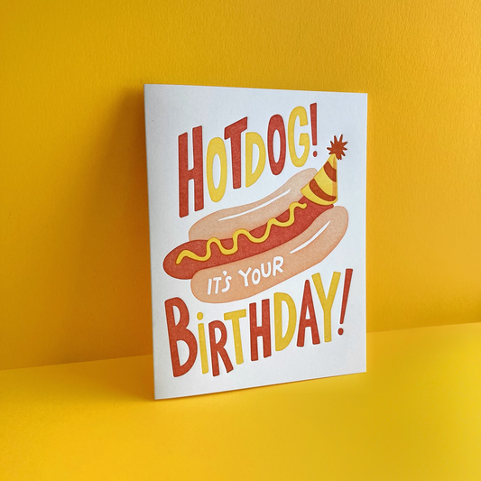 Hot Dog Birthday - Letterpress Card