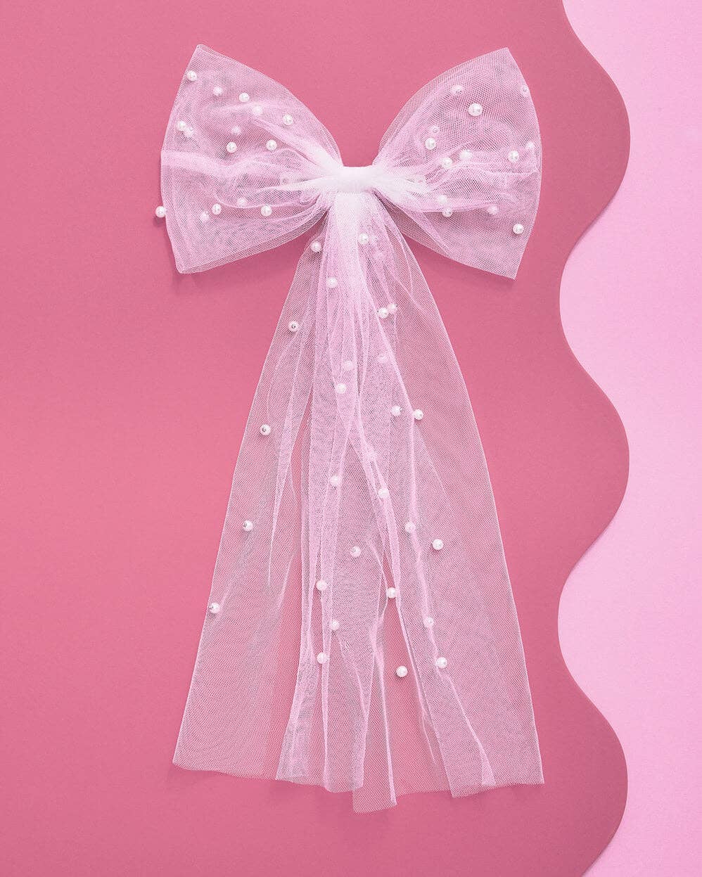 Bride Pearl Hair Bow, Bridal Shower Accessory, Bach Party