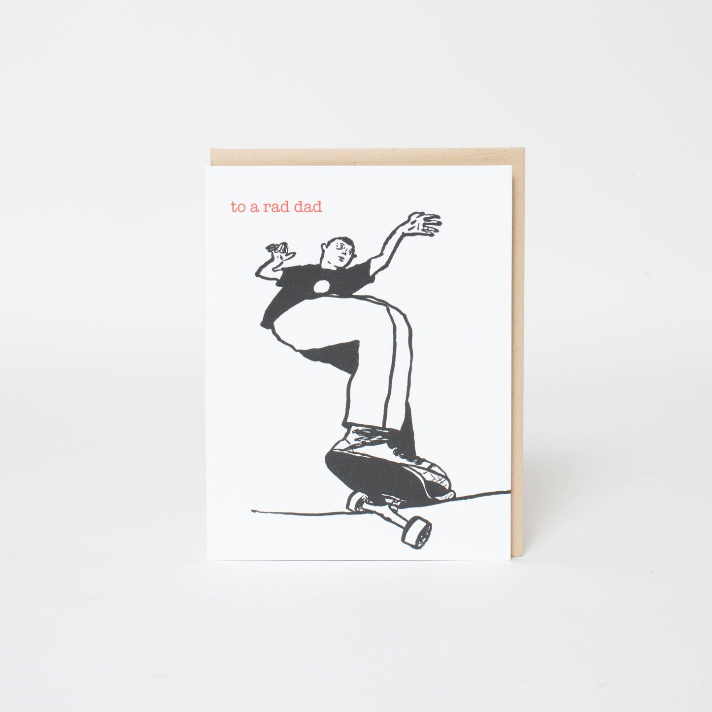 Rad Skater Dad Greeting Card by Russ Pope: Plastic sleeve