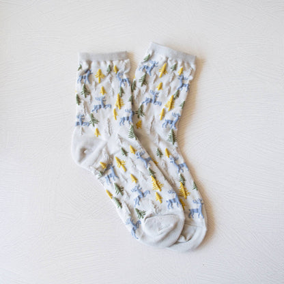 Christmas Casual Crew Socks for Holiday: Olive