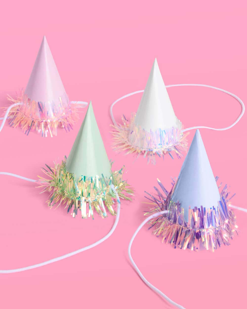 Mini Party Hat Set of 10 | Iridescent foil cute party decor