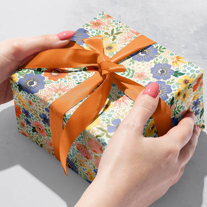 Golden Floral - Gift Wrap Rolls