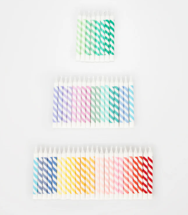 Rainbow Stripe Mini Candles