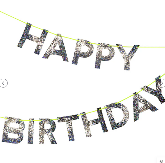 Silver Happy Birthday Garland