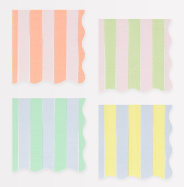 Pastel Stripe Napkins - Small