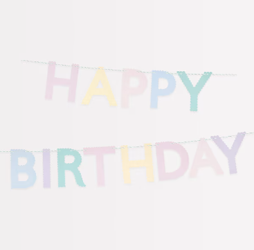 Scallop Pastel Happy Birthday Garland