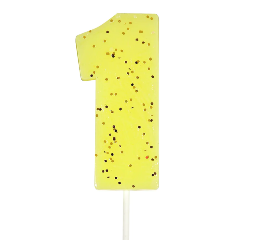 Yellow Number 1 Candle