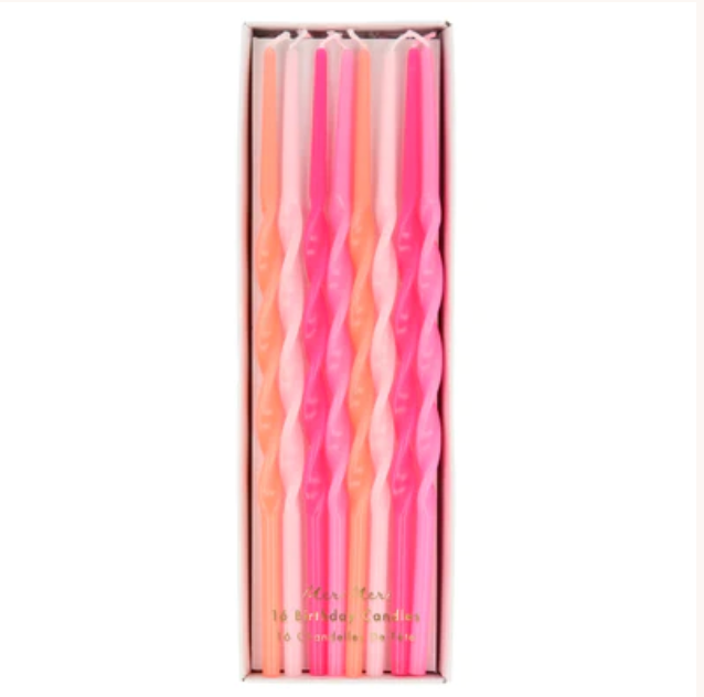 Pink Twisted Long Candles