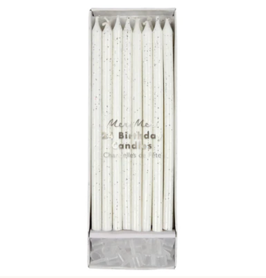 Silver Glitter Candles