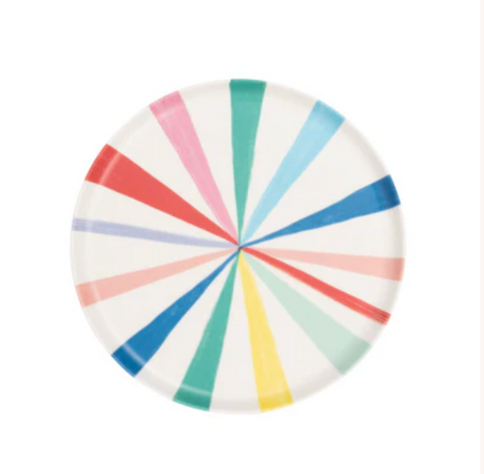 Bright Stripe Reusable Bamboo Plates - Small