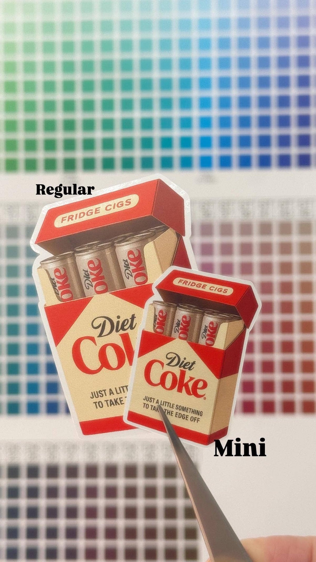 Diet Coke Fridge Cigs Sticker - Matte Vinyl: Vinyl sticker
