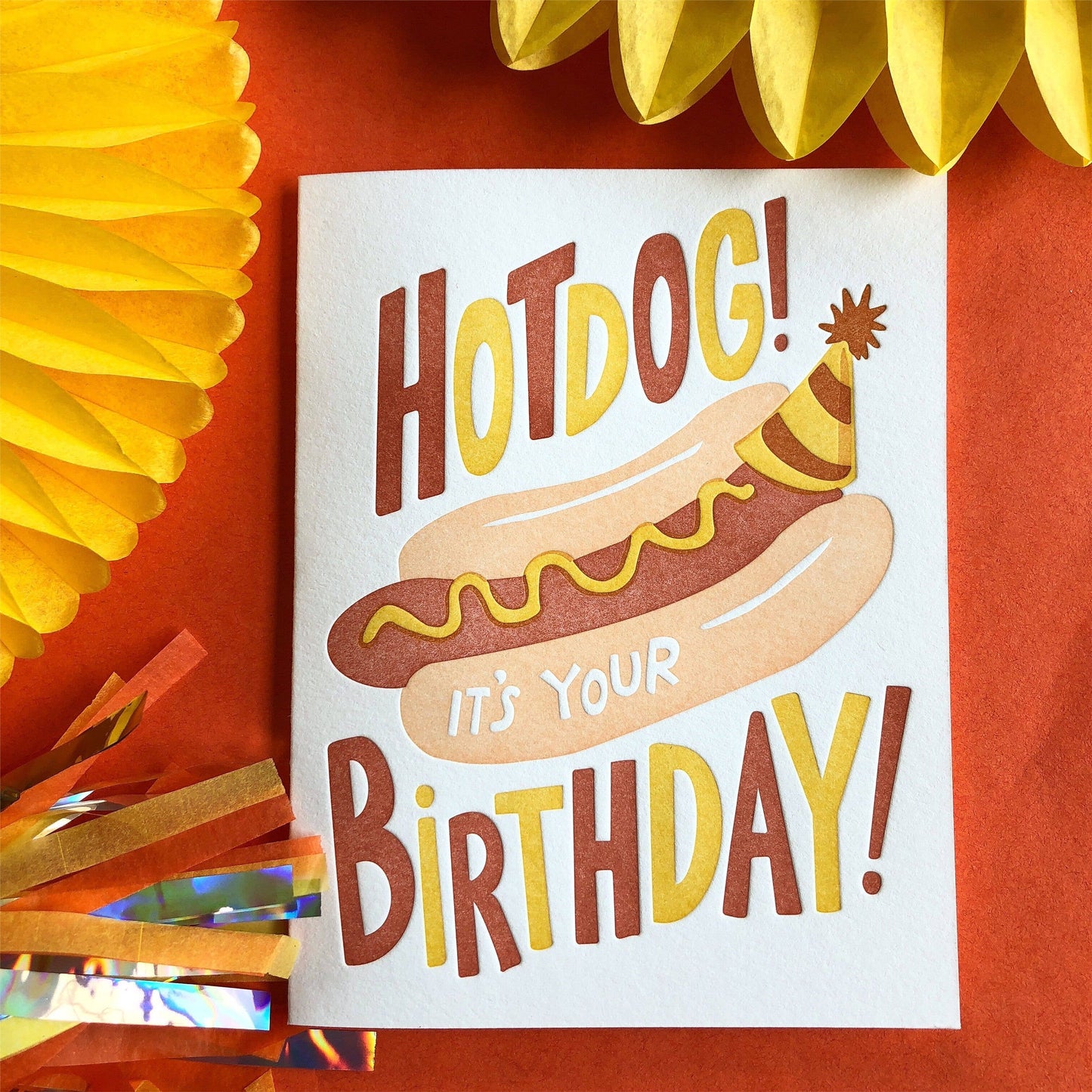Hot Dog Birthday - Letterpress Card
