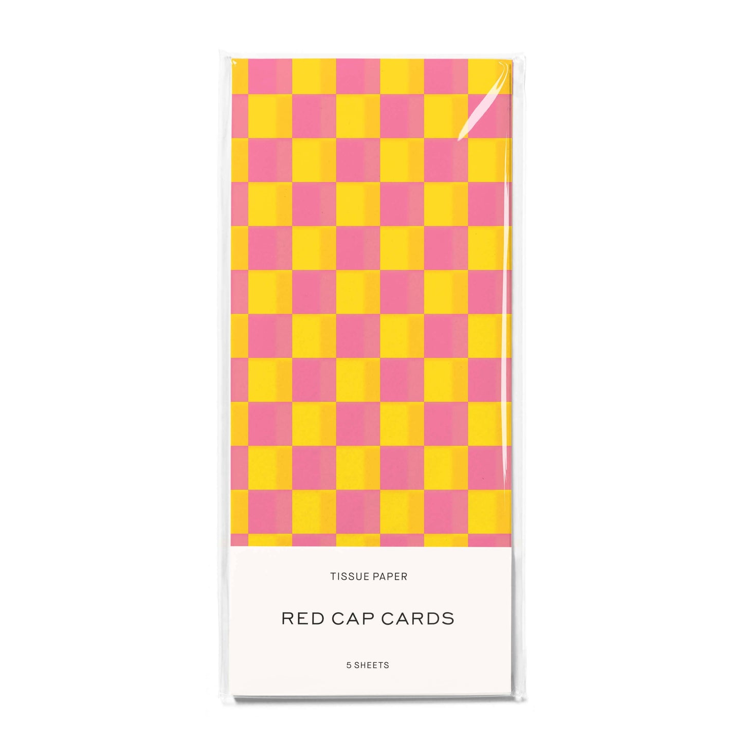 Pink and Yellow Checkers tissue paper: 5 Sheets