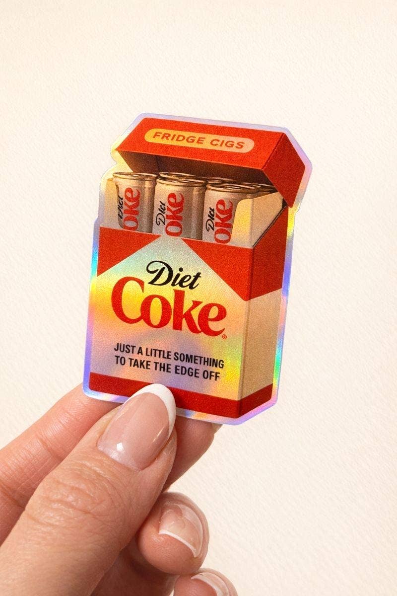 Diet Coke Fridge Cigs Sticker - Matte Vinyl: Vinyl sticker