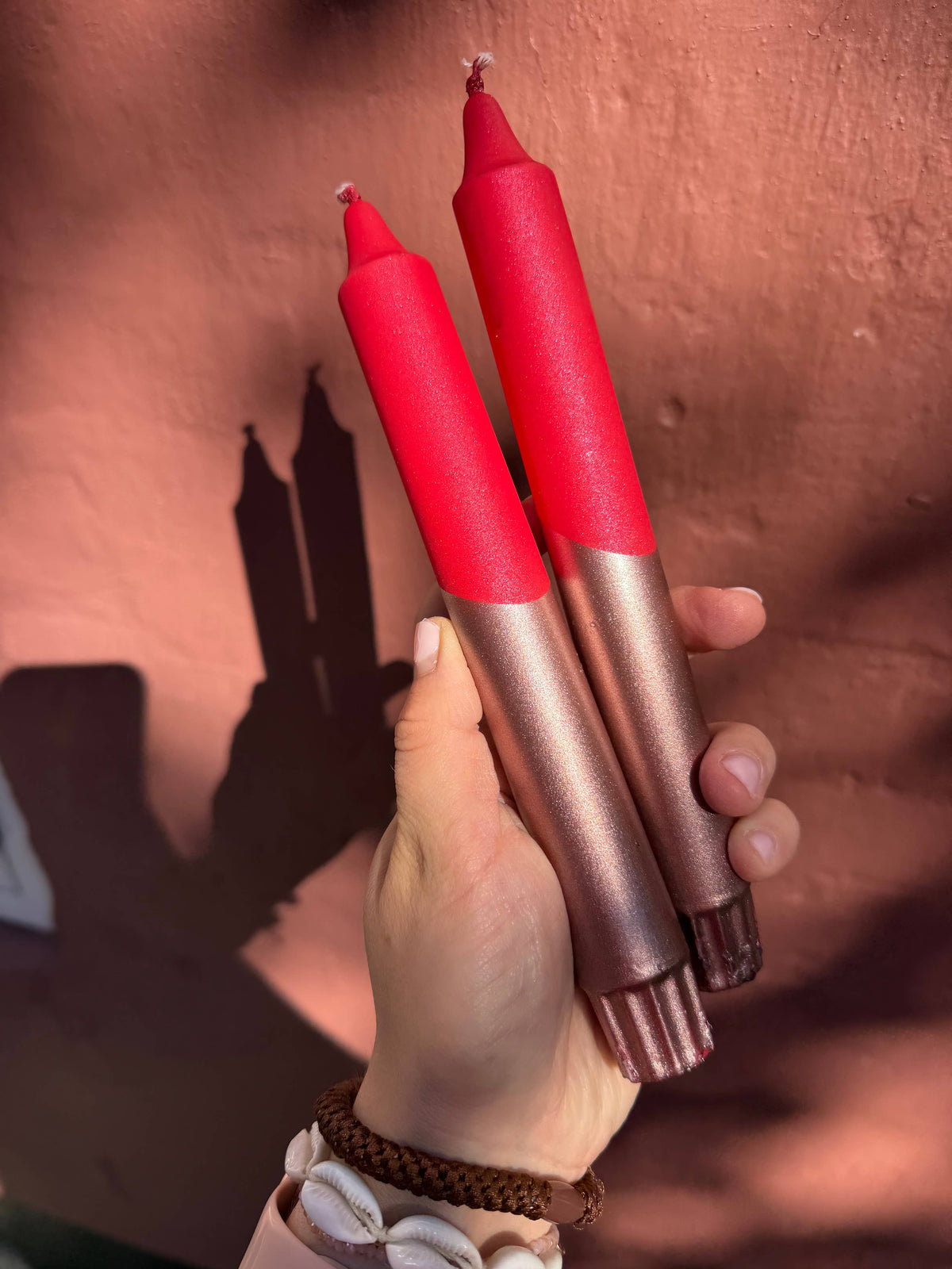 Christmas Candles, Red / Copper