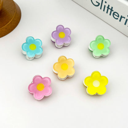 Mini Flower Summer Hair Claw Clip Cute Floral Clip: Yellow