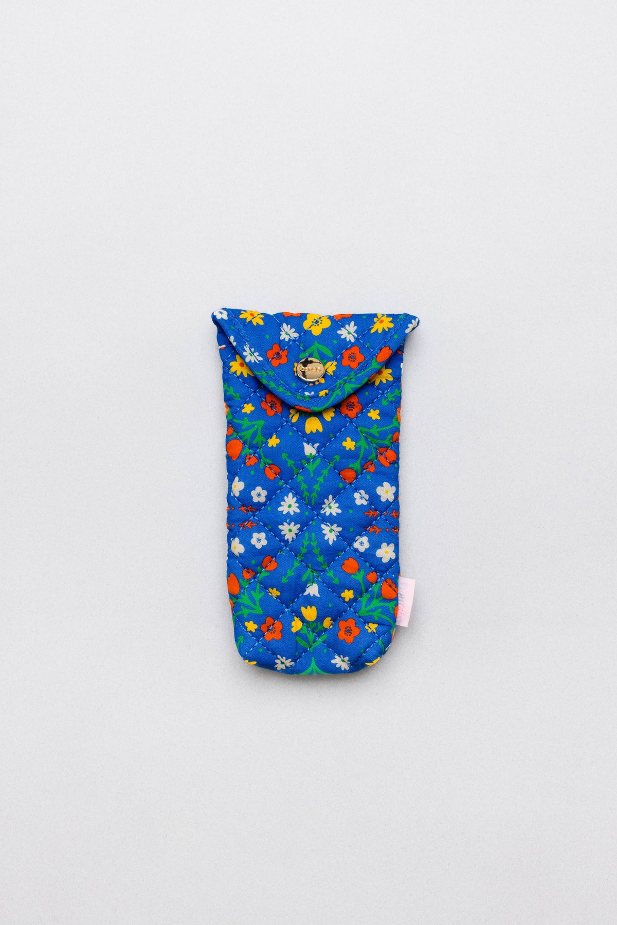 Quilted Sunglasses Case, Blue Scandinavian Floral