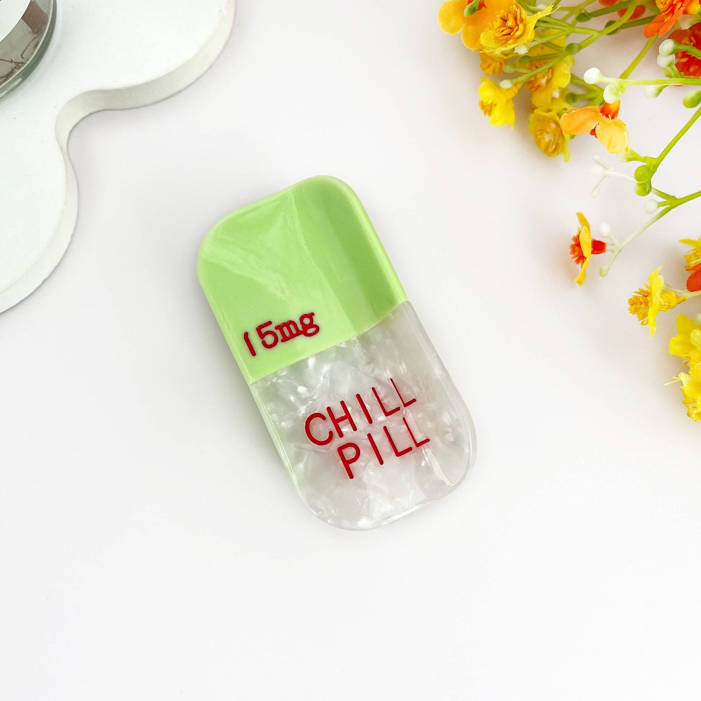 Sweet Dream Sleep Pill Acetate Hair Claw Clip: Light Green