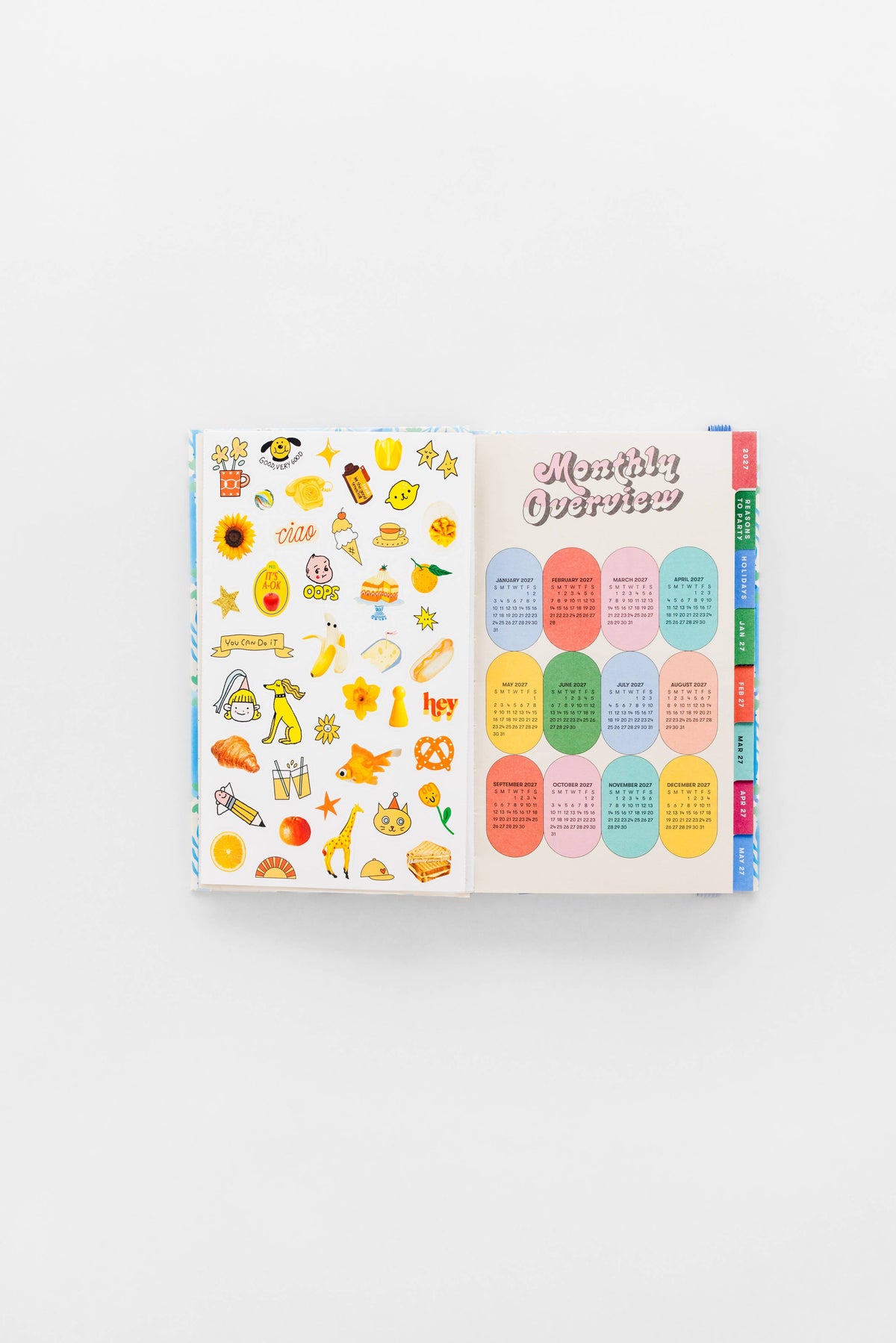 12 Month Classic Planner, Blue Tile Floral