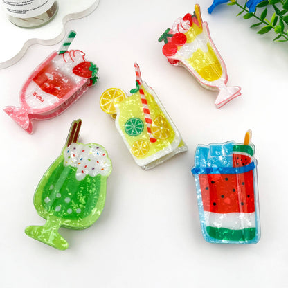 Summer Beach Drink Hair Claw Clip Vacation Tropical Cute: Cherry