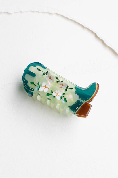 Magnolia Blossoms Western Boots Claw Clip: Lavender