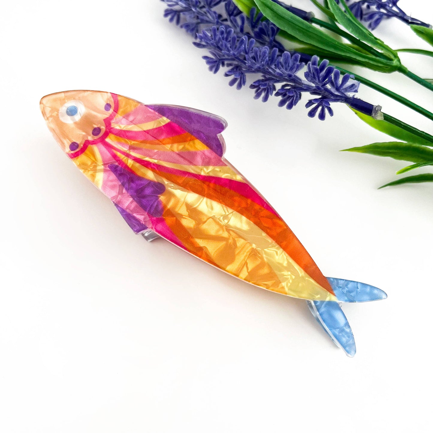 Floral Sardine Acetate Hair Claw Clip Summer Style
: F