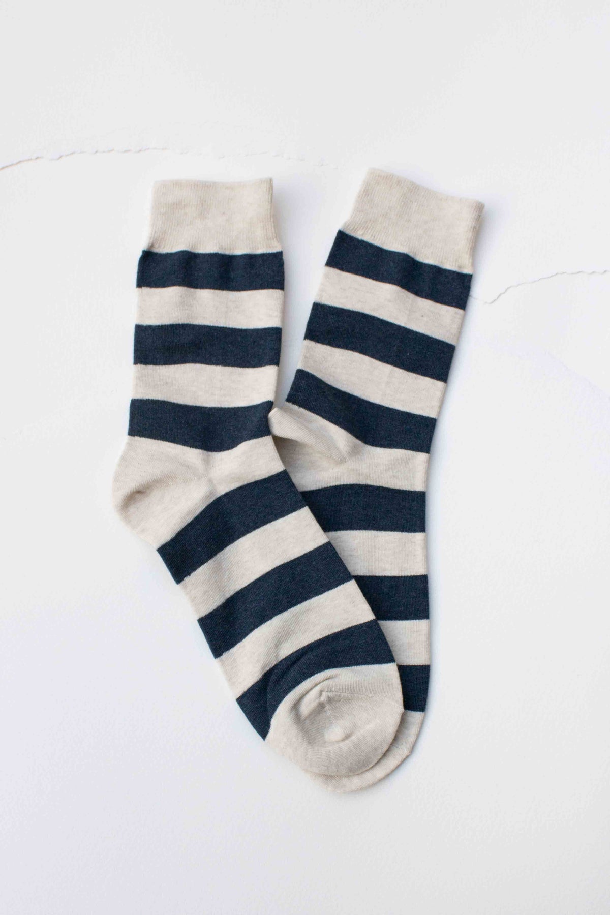 Men’s Classic Stripe Socks: Beige/Thin